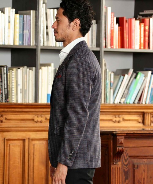 MEN'S BIGI（メンズビギ）の「モールドビーチェック テーラードジャケット（テーラードジャケット・メンズ・ベージュ/ネイビー・SS/S/M/L/LL）」の7枚目の写真