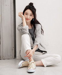 BELLUNA | 杢調素材ノーカラージャケット(ノーカラージャケット)