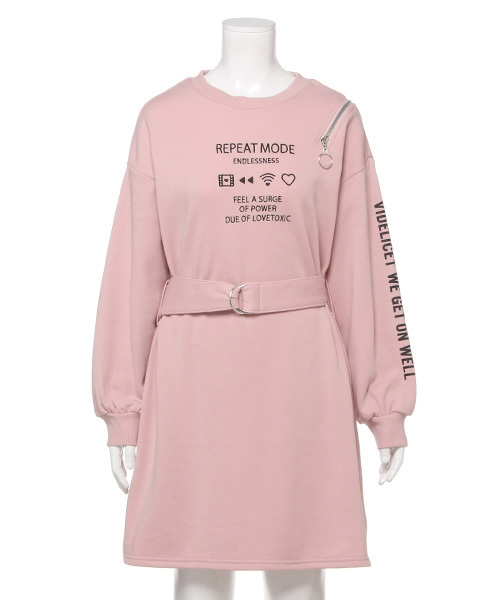 肩ジップ長袖ワンピース ワンピース Lovetoxic ラブトキシック のファッション ワンピース セール