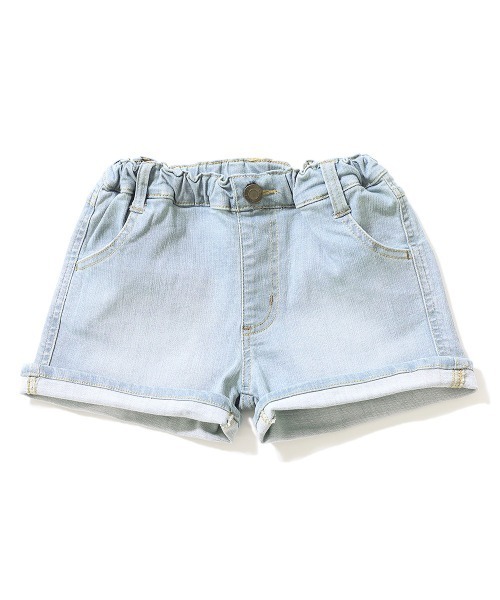 楽デニム 折り返しデニムショートパンツ（デニムパンツ）｜devirock