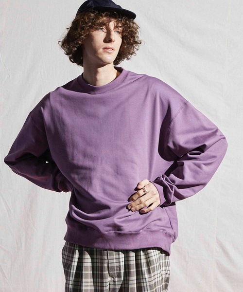 MAISON SPECIAL（メゾンスペシャル）の「《ユニセックスアイテム》ALBINI/アルビニ CORCORAN裏毛クルーネックスウェット【MAISON SPECIAL/メゾンスペシャル】（スウェット・メンズ・グレイッシュベージュ/ブラック/パープル/ピンク/ブルー・1/2/0/3）」の4枚目の写真