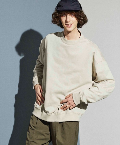 MAISON SPECIAL（メゾンスペシャル）の「《ユニセックスアイテム》ALBINI/アルビニ CORCORAN裏毛クルーネックスウェット【MAISON SPECIAL/メゾンスペシャル】（スウェット・メンズ・グレイッシュベージュ/ブラック/パープル/ピンク/ブルー・1/2/0/3）」の2枚目の写真