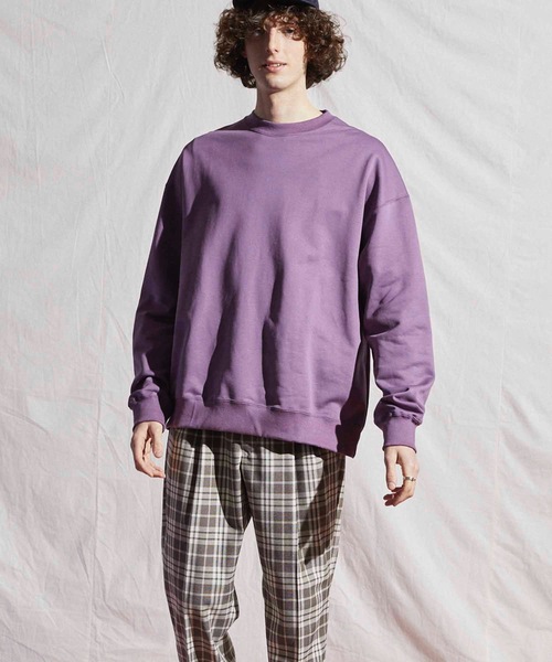 MAISON SPECIAL（メゾンスペシャル）の「《ユニセックスアイテム》ALBINI/アルビニ CORCORAN裏毛クルーネックスウェット【MAISON SPECIAL/メゾンスペシャル】（スウェット・メンズ・グレイッシュベージュ/ブラック/パープル/ピンク/ブルー・1/2/0/3）」の17枚目の写真