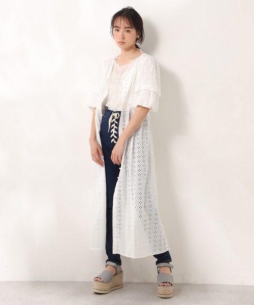 one after another NICE CLAUP（ワンアフターアナザーナイスクラップ）の「袖コンシャスガウンワンピース（ワンピース・レディース・オフホワイト/ベージュ/サックスブルー・FREE）」の13枚目の写真