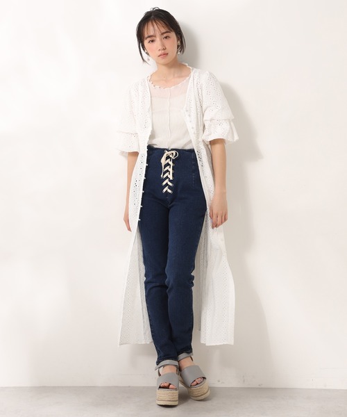 one after another NICE CLAUP（ワンアフターアナザーナイスクラップ）の「袖コンシャスガウンワンピース（ワンピース・レディース・オフホワイト/ベージュ/サックスブルー・FREE）」の10枚目の写真