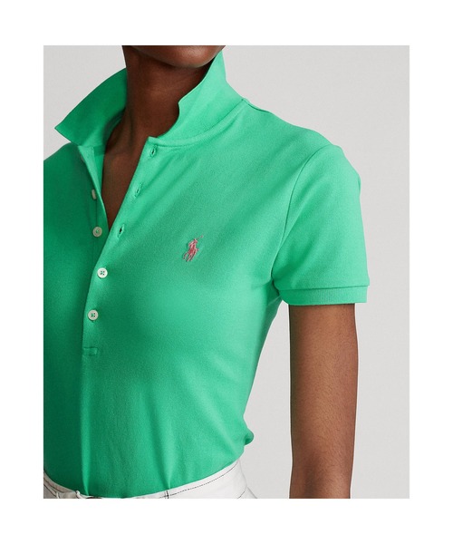 POLO RALPH LAUREN(ポロ ラルフ ローレン)の「スリム フィット ストレッチ ポロシャツ(ポロシャツ・レディース・グリーン・SMALL/MEDIUM/LARGE/X-SMALL/X-LARGE)」の3枚目の写真