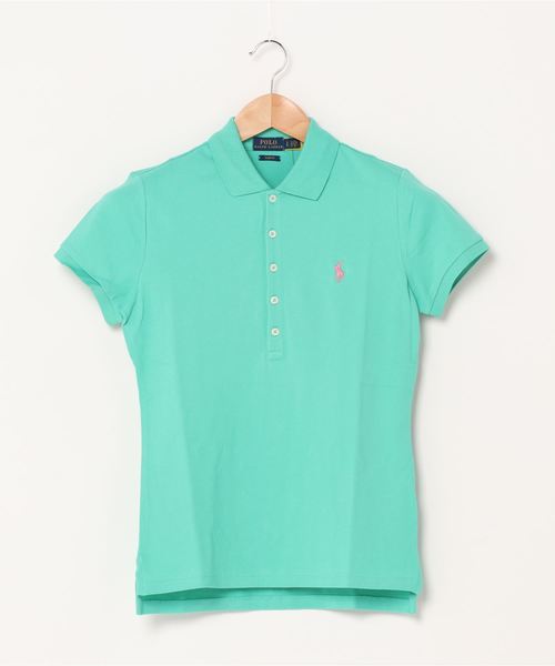POLO RALPH LAUREN(ポロ ラルフ ローレン)の「スリム フィット ストレッチ ポロシャツ(ポロシャツ・レディース・グリーン・SMALL/MEDIUM/LARGE/X-SMALL/X-LARGE)」の2枚目の写真