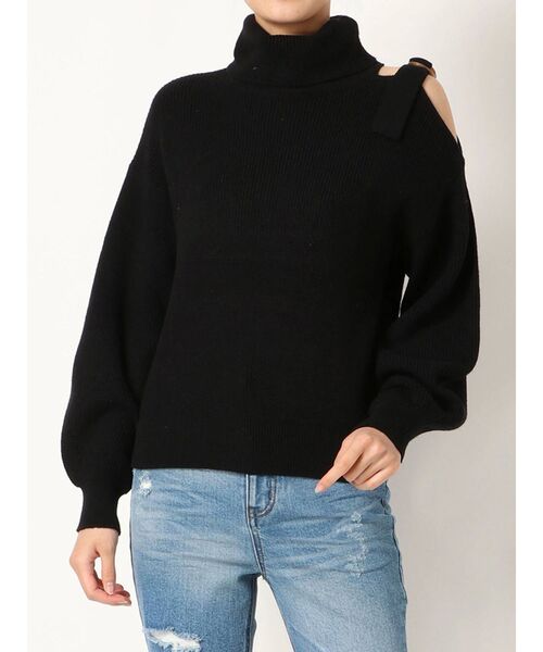 RESEXXY（リゼクシー）の「ショルダーカットニットトップス（ニット/セーター・レディース・ブラック/モカ/ワイン・FREE）」の9枚目の写真