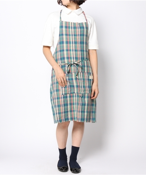 GEORGE'S（ジョージズ）の「Dil se handloom サロンエプロン（キッチンツール・グリーン/ネイビー・FREE）」の10枚目の写真