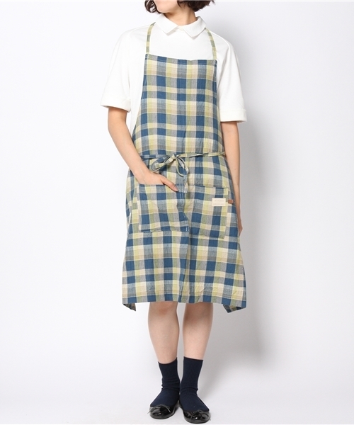 GEORGE'S（ジョージズ）の「Dil se handloom サロンエプロン（キッチンツール・グリーン/ネイビー・FREE）」の11枚目の写真