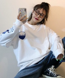 DEVICE | 韓国風 袖プリント ロンT 長袖(Tシャツ/カットソー)
