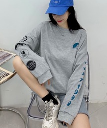 DEVICE | 韓国風 袖プリント ロンT 長袖(Tシャツ/カットソー)