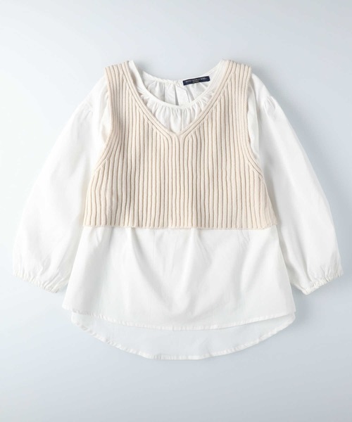 HONEYSUCKLE ROSE（ハニーサックルローズ）の「【HONEYSUCKLE ROSE】ニットビスチェレイヤード（アンサンブル・レディース・ベージュ/ブラウン/オフホワイト/ライム・M/L）」の13枚目の写真