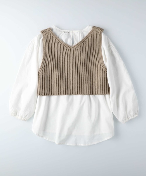 HONEYSUCKLE ROSE（ハニーサックルローズ）の「【HONEYSUCKLE ROSE】ニットビスチェレイヤード（アンサンブル・レディース・ベージュ/ブラウン/オフホワイト/ライム・M/L）」の10枚目の写真