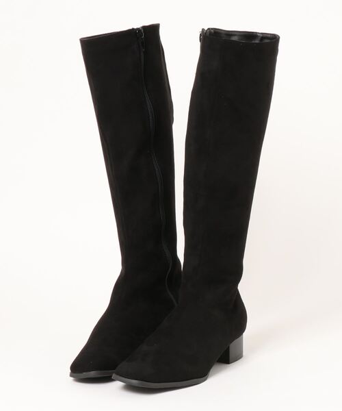 KOBE LETTUCE（コウベレタス）の「スクエアトゥスリムシルエットロングブーツ（ブーツ・レディース・ブラック/ダークブラウン/ブラック系その他/アイボリー・LL/S/M/L）」の4枚目の写真