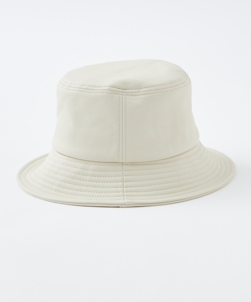 one after another NICE CLAUP（ワンアフターアナザーナイスクラップ）の「レザーバケットハット（ハット・レディース・アイボリー/ブラック/ブラウン・FREE）」の5枚目の写真