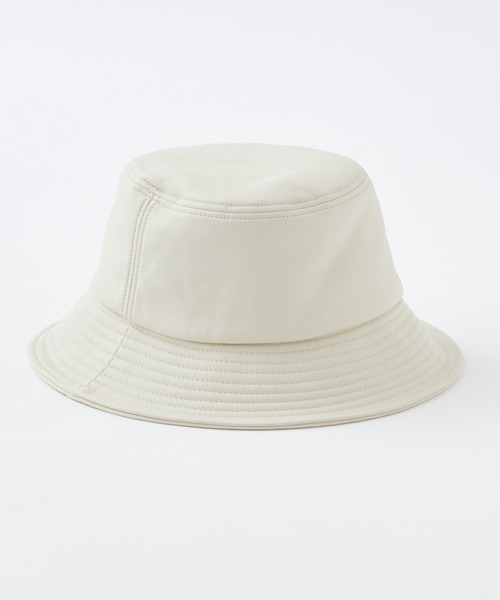 one after another NICE CLAUP（ワンアフターアナザーナイスクラップ）の「レザーバケットハット（ハット・レディース・アイボリー/ブラック/ブラウン・FREE）」の7枚目の写真