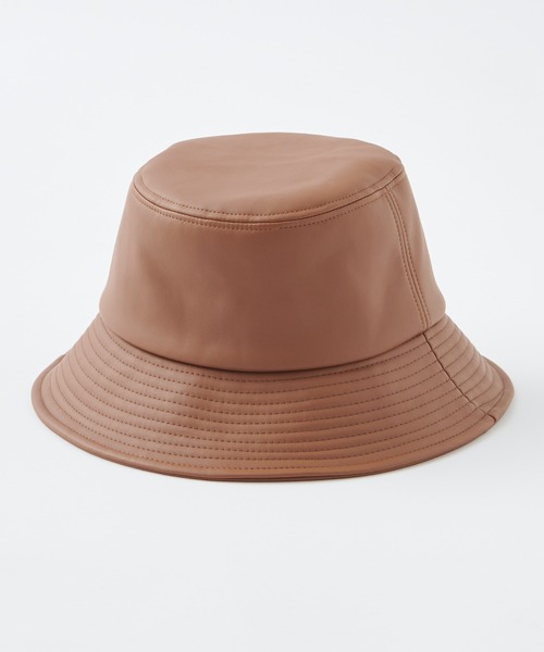 one after another NICE CLAUP（ワンアフターアナザーナイスクラップ）の「レザーバケットハット（ハット・レディース・アイボリー/ブラック/ブラウン・FREE）」の8枚目の写真