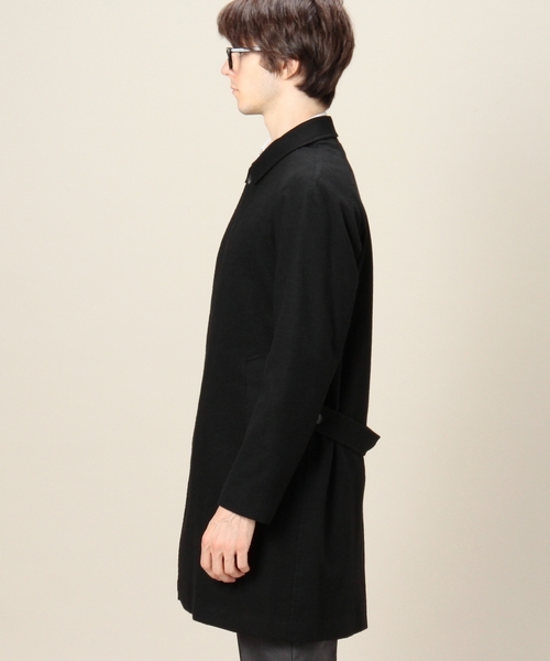 BEAUTY&YOUTH UNITED ARROWS（ビューティーアンドユースユナイテッドアローズ）の「BY フラノ スタンドフォールカラー コート ◆（ステンカラーコート・メンズ・ブラック/ベージュ・SMALL/LARGE/X-LARGE/MEDIUM）」の6枚目の写真