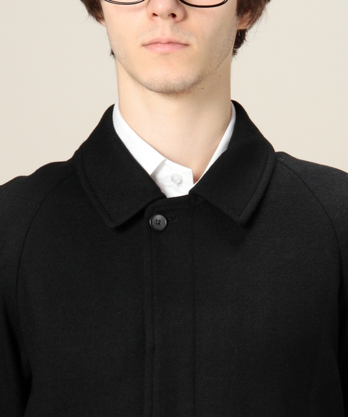 BEAUTY&YOUTH UNITED ARROWS（ビューティーアンドユースユナイテッドアローズ）の「BY フラノ スタンドフォールカラー コート ◆（ステンカラーコート・メンズ・ブラック/ベージュ・SMALL/LARGE/X-LARGE/MEDIUM）」の8枚目の写真