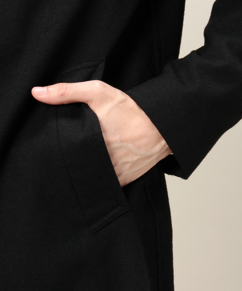 BEAUTY&YOUTH UNITED ARROWS（ビューティーアンドユースユナイテッドアローズ）の「BY フラノ スタンドフォールカラー コート ◆（ステンカラーコート・メンズ・ブラック/ベージュ・SMALL/LARGE/X-LARGE/MEDIUM）」の9枚目の写真
