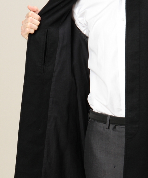 BEAUTY&YOUTH UNITED ARROWS（ビューティーアンドユースユナイテッドアローズ）の「BY フラノ スタンドフォールカラー コート ◆（ステンカラーコート・メンズ・ブラック/ベージュ・SMALL/LARGE/X-LARGE/MEDIUM）」の5枚目の写真