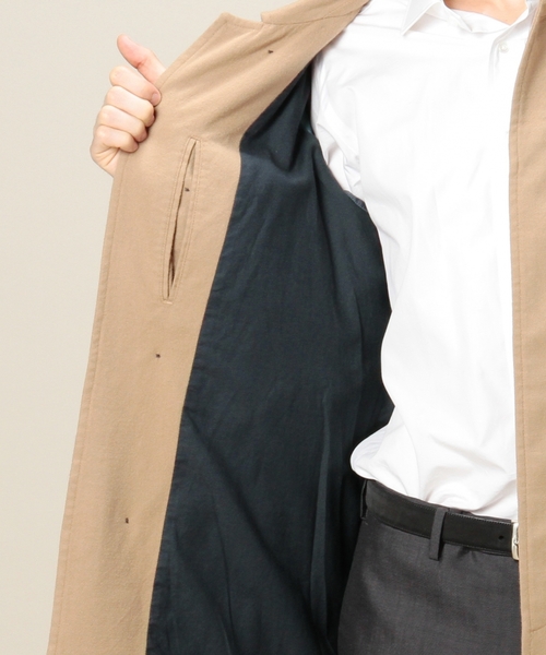 BEAUTY&YOUTH UNITED ARROWS（ビューティーアンドユースユナイテッドアローズ）の「BY フラノ スタンドフォールカラー コート ◆（ステンカラーコート・メンズ・ブラック/ベージュ・SMALL/LARGE/X-LARGE/MEDIUM）」の13枚目の写真