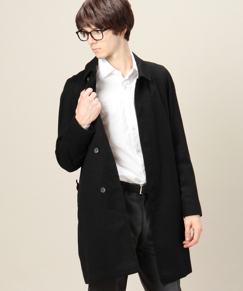 BEAUTY&YOUTH UNITED ARROWS（ビューティーアンドユースユナイテッドアローズ）の「BY フラノ スタンドフォールカラー コート ◆（ステンカラーコート・メンズ・ブラック/ベージュ・SMALL/LARGE/X-LARGE/MEDIUM）」の14枚目の写真