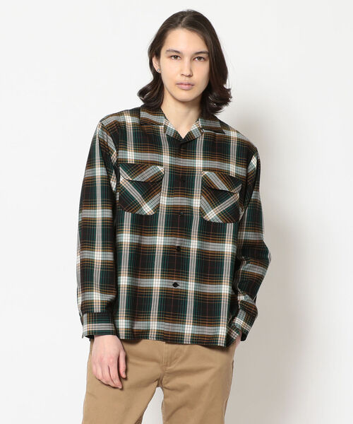 PENDLETON（ペンドルトン）の「PENDLETON/ペンドルトン　OPEN COLLAR  L/S SHIRT（シャツ/ブラウス・メンズ・アイボリー/グリーン・MEDIUM/LARGE）」の2枚目の写真