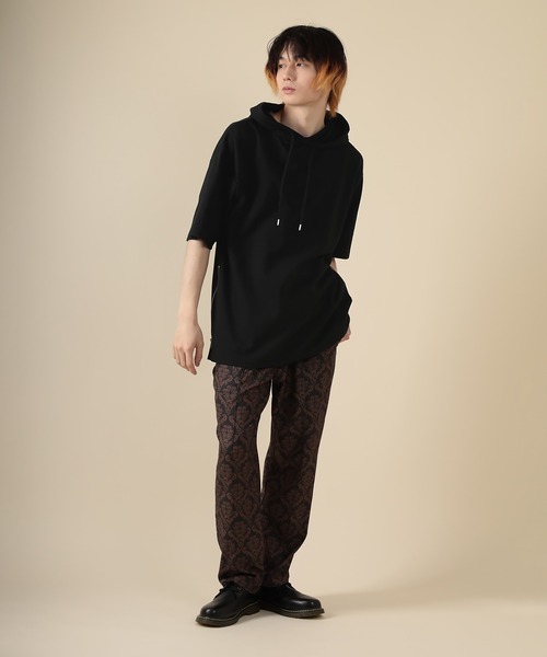 SlashDate（スラッシュデイト）の「オーバーサイズ サイドジップ  Tシャツパーカー（Tシャツ/カットソー・メンズ・ホワイト/ブラック/グレー・M/L）」の4枚目の写真