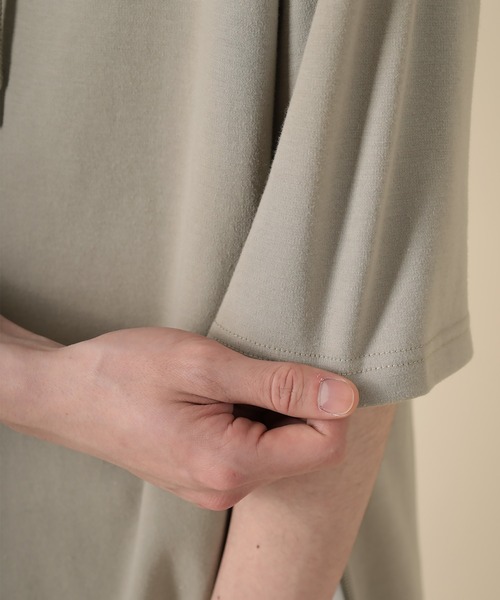 SlashDate（スラッシュデイト）の「オーバーサイズ サイドジップ  Tシャツパーカー（Tシャツ/カットソー・メンズ・ホワイト/ブラック/グレー・M/L）」の11枚目の写真