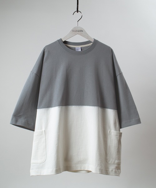 SlashDate(スラッシュデイト)の「サイドポケットワイド半袖Tシャツ(Tシャツ/カットソー・メンズ・ブラック/カーキ/ピンク・M/L)」の17枚目の写真