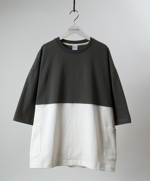 SlashDate(スラッシュデイト)の「サイドポケットワイド半袖Tシャツ(Tシャツ/カットソー・メンズ・ブラック/カーキ/ピンク・M/L)」の16枚目の写真