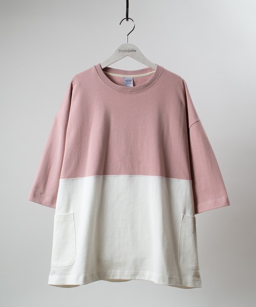 SlashDate(スラッシュデイト)の「サイドポケットワイド半袖Tシャツ(Tシャツ/カットソー・メンズ・ブラック/カーキ/ピンク・M/L)」の18枚目の写真