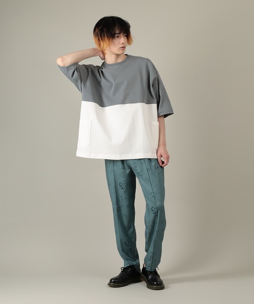 SlashDate(スラッシュデイト)の「サイドポケットワイド半袖Tシャツ(Tシャツ/カットソー・メンズ・ブラック/カーキ/ピンク・M/L)」の8枚目の写真