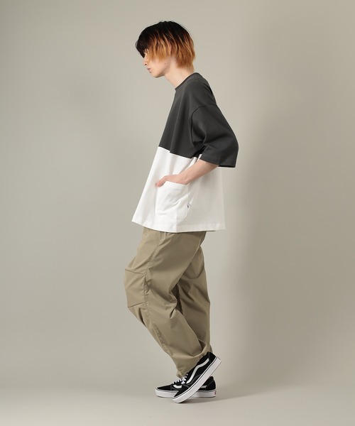 SlashDate(スラッシュデイト)の「サイドポケットワイド半袖Tシャツ(Tシャツ/カットソー・メンズ・ブラック/カーキ/ピンク・M/L)」の6枚目の写真