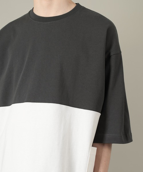 SlashDate(スラッシュデイト)の「サイドポケットワイド半袖Tシャツ(Tシャツ/カットソー・メンズ・ブラック/カーキ/ピンク・M/L)」の13枚目の写真