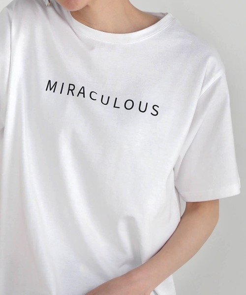 Bou Jeloud(ブージュルード)の「コットンロゴTシャツ(Tシャツ/カットソー・レディース・ブラック/オフホワイト/ピンク/ブルー・FREE)」の7枚目の写真