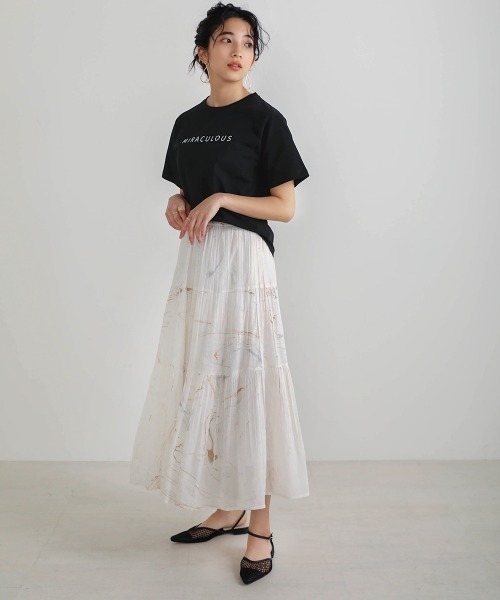 Bou Jeloud(ブージュルード)の「コットンロゴTシャツ(Tシャツ/カットソー・レディース・ブラック/オフホワイト/ピンク/ブルー・FREE)」の6枚目の写真