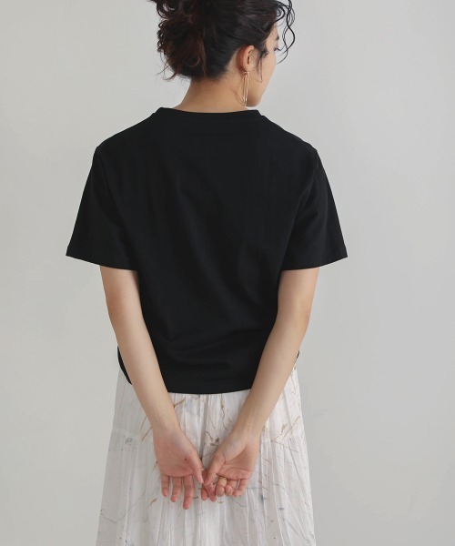 Bou Jeloud(ブージュルード)の「コットンロゴTシャツ(Tシャツ/カットソー・レディース・ブラック/オフホワイト/ピンク/ブルー・FREE)」の9枚目の写真