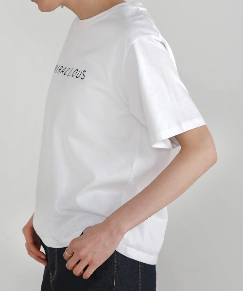 Bou Jeloud(ブージュルード)の「コットンロゴTシャツ(Tシャツ/カットソー・レディース・ブラック/オフホワイト/ピンク/ブルー・FREE)」の22枚目の写真