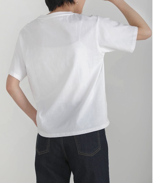 Bou Jeloud(ブージュルード)の「コットンロゴTシャツ(Tシャツ/カットソー・レディース・ブラック/オフホワイト/ピンク/ブルー・FREE)」の21枚目の写真