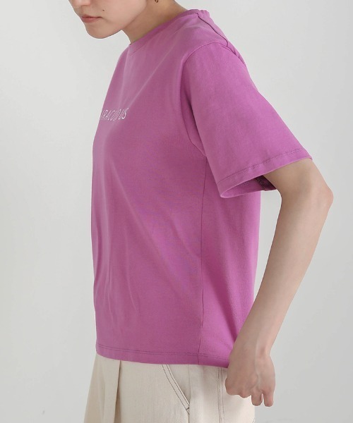 Bou Jeloud(ブージュルード)の「コットンロゴTシャツ(Tシャツ/カットソー・レディース・ブラック/オフホワイト/ピンク/ブルー・FREE)」の19枚目の写真