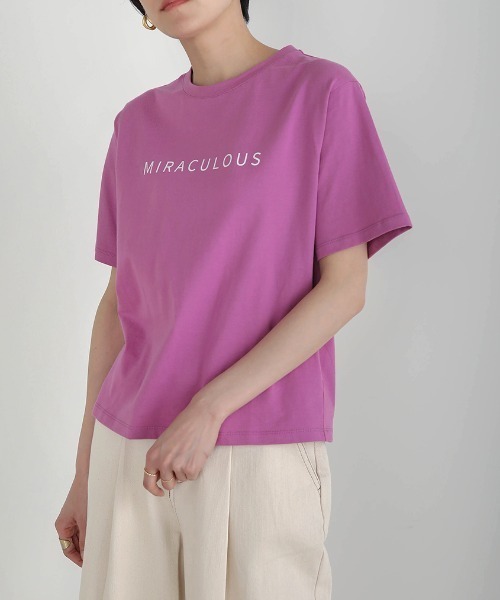 Bou Jeloud(ブージュルード)の「コットンロゴTシャツ(Tシャツ/カットソー・レディース・ブラック/オフホワイト/ピンク/ブルー・FREE)」の17枚目の写真