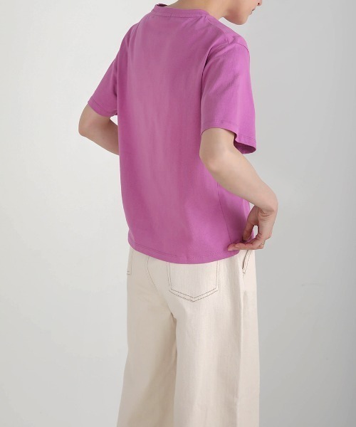 Bou Jeloud(ブージュルード)の「コットンロゴTシャツ(Tシャツ/カットソー・レディース・ブラック/オフホワイト/ピンク/ブルー・FREE)」の16枚目の写真