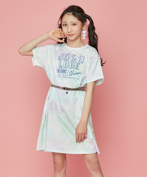 セール Jenni Love ジェニィラブ のファッション ワンピース 細クリアベルト付きタイダイtワンピ ワンピース Jenni