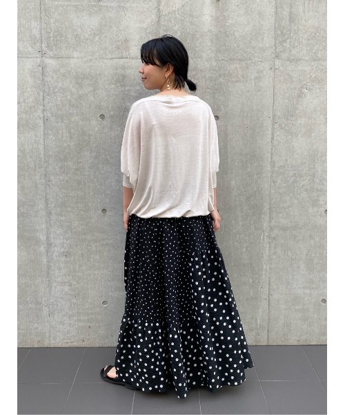 BEARDSLEY（ビアズリー）の「リネンドルマンカットソー（Tシャツ/カットソー・レディース・アイボリー/ネイビー・FREE）」の12枚目の写真