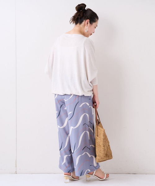 BEARDSLEY（ビアズリー）の「リネンドルマンカットソー（Tシャツ/カットソー・レディース・アイボリー/ネイビー・FREE）」の6枚目の写真