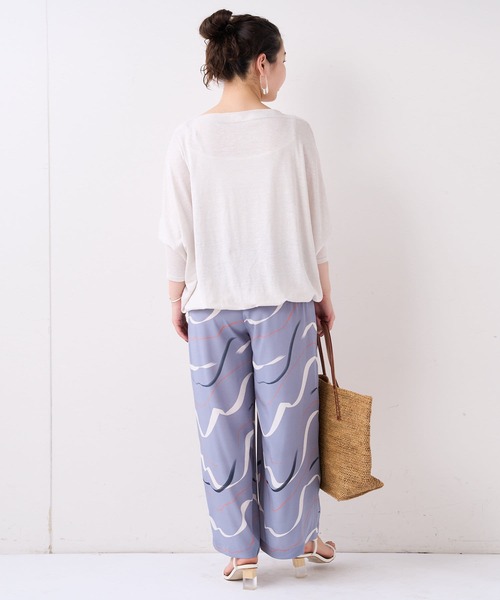 BEARDSLEY（ビアズリー）の「リネンドルマンカットソー（Tシャツ/カットソー・レディース・アイボリー/ネイビー・FREE）」の5枚目の写真