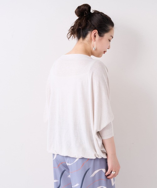 BEARDSLEY（ビアズリー）の「リネンドルマンカットソー（Tシャツ/カットソー・レディース・アイボリー/ネイビー・FREE）」の11枚目の写真